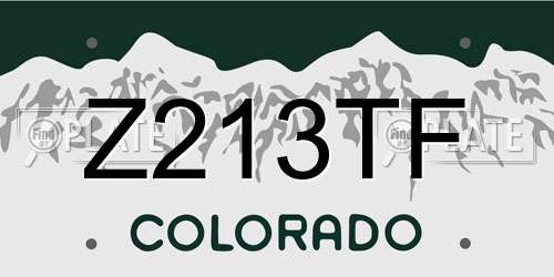 Z213TF Colorado License Plate