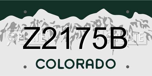 Z2175B Colorado License Plate