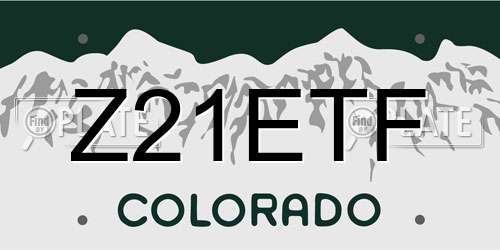 Z21ETF Colorado License Plate