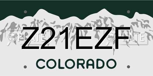Z21EZF Colorado License Plate