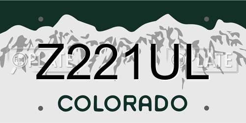 Z221UL Colorado License Plate