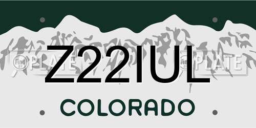 Z22IUL Colorado License Plate