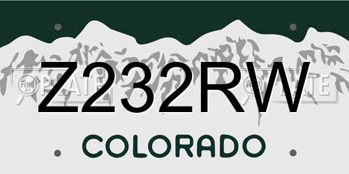 Z232RW Colorado License Plate
