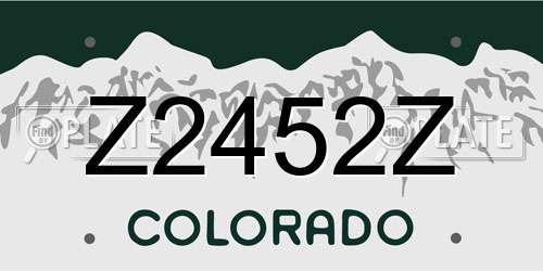 Z2452Z Colorado License Plate