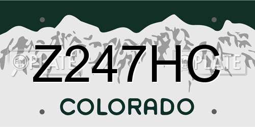 Z247HC Colorado License Plate