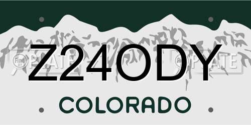 Z24ODY Colorado License Plate