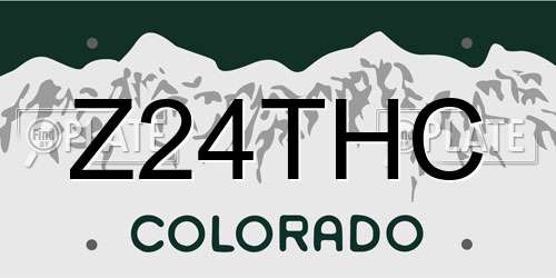 Z24THC Colorado License Plate