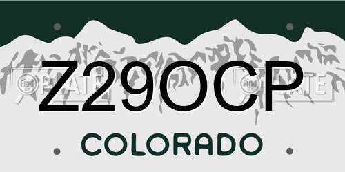 Z29OCP Colorado License Plate