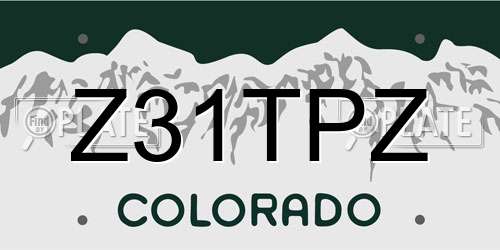 Z31TPZ Colorado License Plate