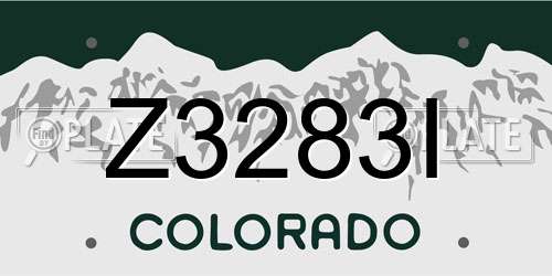 Z3283I Colorado License Plate