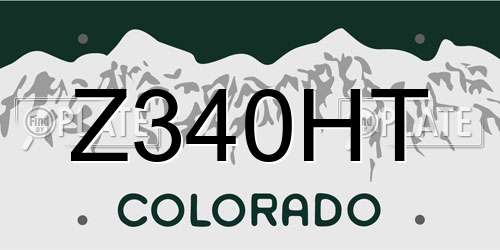 Z340HT Colorado License Plate