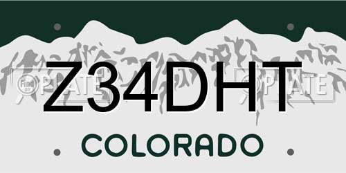 Z34DHT Colorado License Plate