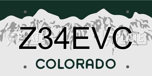 Z34EVC Colorado License Plate