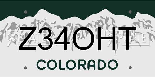 Z34OHT Colorado License Plate