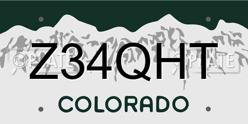 Z34QHT Colorado License Plate