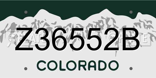 Z36552B Colorado License Plate