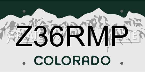 Z36RMP Colorado License Plate