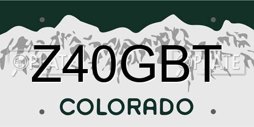 Z40GBT Colorado License Plate