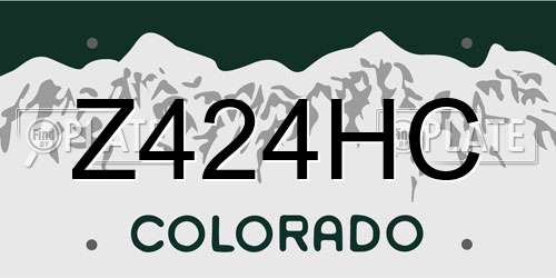 Z424HC Colorado License Plate