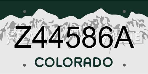 Z44586A Colorado License Plate