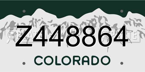 Z448864 Colorado License Plate