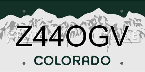 Z44OGV Colorado License Plate