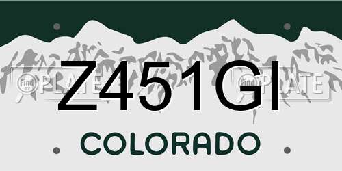 Z451GI Colorado License Plate