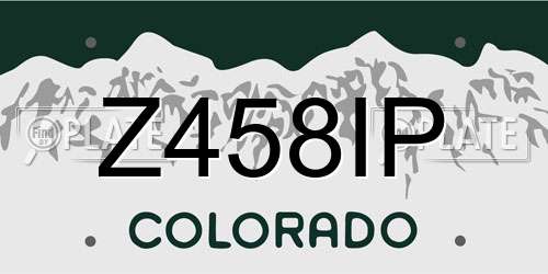 Z458IP Colorado License Plate