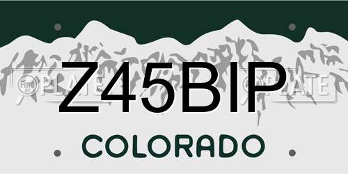 Z45BIP Colorado License Plate