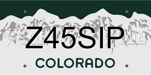 Z45SIP Colorado License Plate