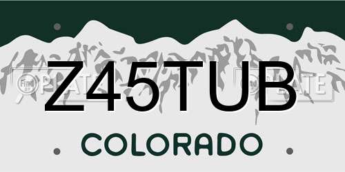 Z45TUB Colorado License Plate