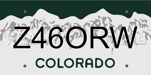 Z46ORW Colorado License Plate
