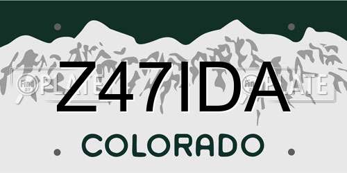 Z47IDA Colorado License Plate