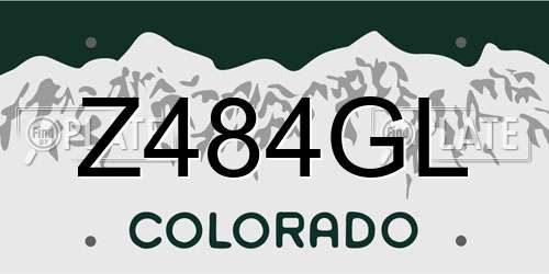 Z484GL Colorado License Plate