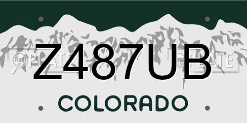 Z487UB Colorado License Plate