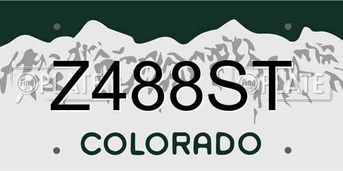 Z488ST Colorado License Plate