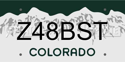 Z48BST Colorado License Plate