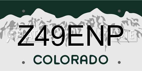 Z49ENP Colorado License Plate