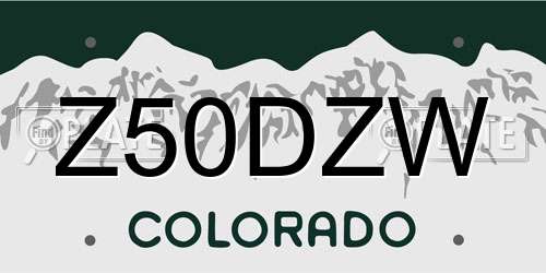 Z50DZW Colorado License Plate