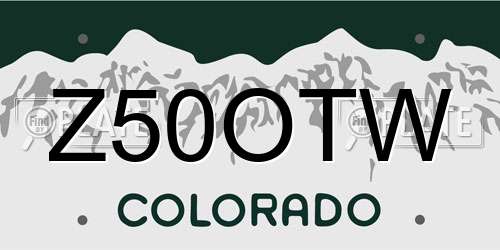 Z50OTW Colorado License Plate