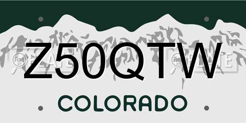 Z50QTW Colorado License Plate
