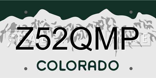 Z52QMP Colorado License Plate