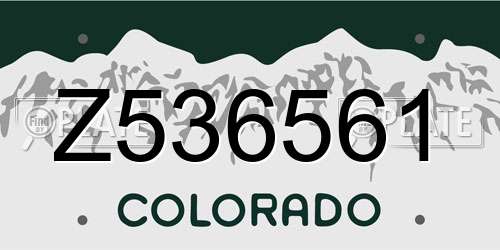 Z536561 Colorado License Plate