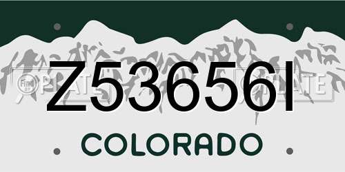 Z53656I Colorado License Plate