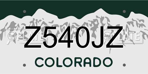 Z540JZ Colorado License Plate
