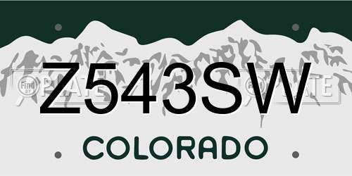 Z543SW Colorado License Plate