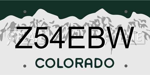Z54EBW Colorado License Plate