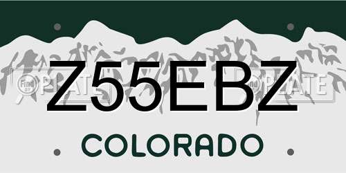 Z55EBZ Colorado License Plate