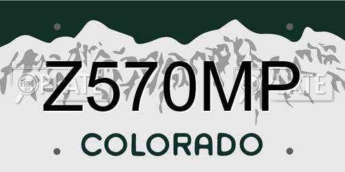 Z570MP Colorado License Plate