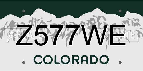 Z577WE Colorado License Plate